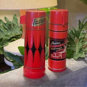 Two NOS Unused Vintage 70’s Aladdin’s Thermoses NEVER USED!!